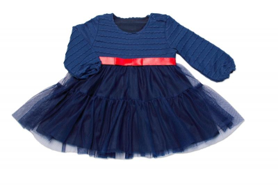Mrofi Dívčí bavlněné šaty Lucy s týlem a mašličkou, granát/červená, vel. 92 - 92 (18-24m)