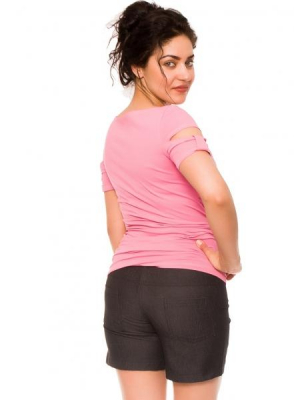 Těhotenské kraťasy Jeans Crush, černé, vel. - XL - XL (42)