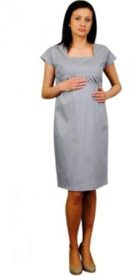 Těhotenské šaty ELA - ocelová - L (40)