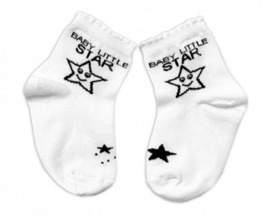 Bavlněné ponožky Baby Little Star - bílé, vel. - 122/128 - 122-128 (6-8r)