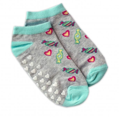 Dětské ponožky s ABS - Bonbóny, vel. 27/30 - šedé - 27-30