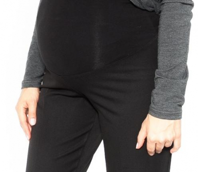 Společenské těhotenské kalhoty BEA - černé - XL - XL (42)