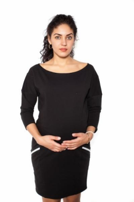 Těhotenská šaty Bibi - černé - S - S (36)