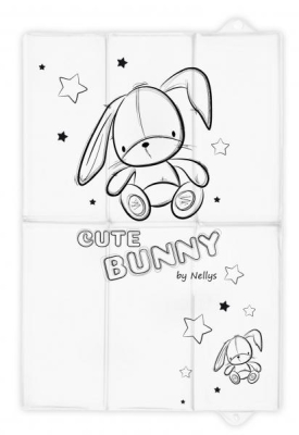 Cestovní přebalovací podložka, měkka, Cute Bunny, Nellys, 60x40cm, bílá