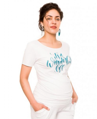 Těhotenské triko Wonderful Life - bílé, vel. L - L (40)