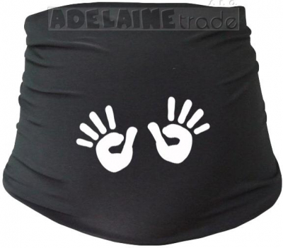 Těhotenský pás s ručičkami, vel. - L/XL - černý, - L/XL