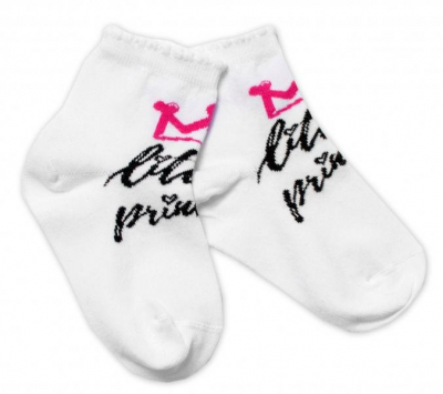 Bavlněné ponožky Little princess - bílé, vel. - 104/116 - 104-116 (4-6r)