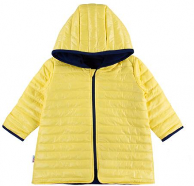 Dětská přechodová, prošívaná bunda s kapucí - žlutá - 116 (5-6r)