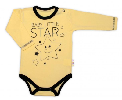 Body dlouhý rukáv, žluté, Baby Little - Star - 50 (0-1m)