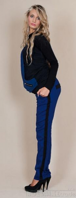Těhotenské kalhoty Karolina - Modré, vel. XS - XS (32-34)