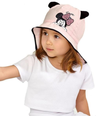 Letní klobouček Minnie Love, pudrově - růžový - 80-86 (12-18m)