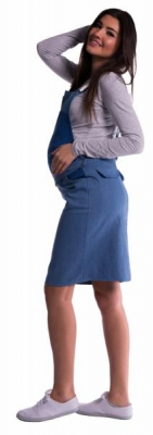 Těhotenské šaty/sukně s láclem - modré - S (36)