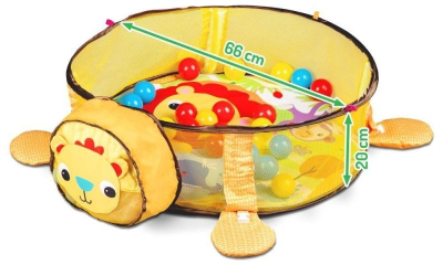 Vzdělávací hrací deka s hračkami a míčky Eco Toys - Lev