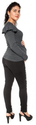 Těhotenské tepláky,kalhoty MOM life - černé - XL - XL (42)