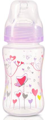 Antikoliková lahvička se širokým hrdlem Baby Ono - růžová