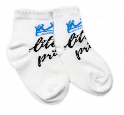 Bavlněné ponožky Little prince - bílé, vel. - 122/128 - 122-128 (6-8r)