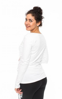 Těhotenské, kojící triko Perfektly - bílé, vel. S - S (36)
