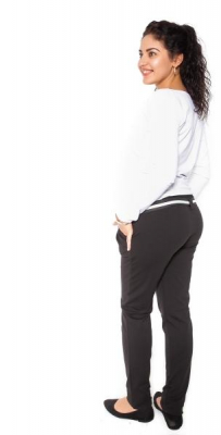 Těhotenské tepláky,kalhoty MONY - černé - L - L (40)