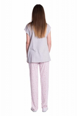 Těhotenské,kojící pyžamo - mátová/šedá, vel. XL - XL (42)