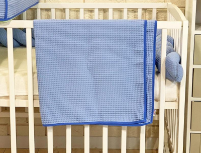 Dětská, kojenecká deka 90 x 90 cm - vaflová, modrá