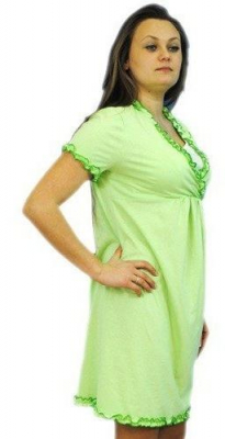 Těhotenská, kojící noční košile s volánkem - sv. - zelená, vel. L/XL - L/XL