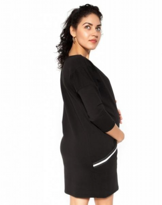 Těhotenská šaty Krista - černé - L - L (40)