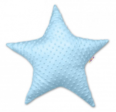 Dětský dekorační polštář, Hvězdička - minky modrý