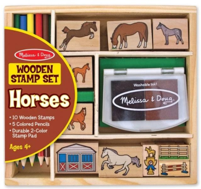 Dřevěná razítka v krabici Melissa&Doug - Horses