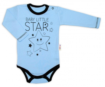 Body dlouhý rukáv, modré, Baby Little - Star, vel. 68 - 68 (3-6m)