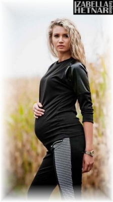 Těhotenské kalhoty XENIE - šedé/grafit, vel. M - M (38)