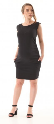 Elegantní těhotenské šaty bez rukávů - černé, vel. XL/XXL - XL/XXL