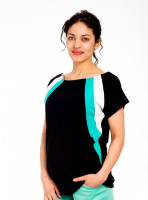 Těhotenské/kojicí triko, halenka, COMO - černé, vel. XL - XL (42)