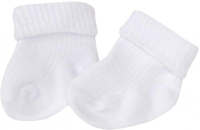 Kojenecké ponožky bavlna, - bílé - 56-62 (0-3m)