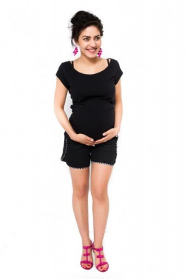 Těhotenské kraťasy Pola - černé, vel. L - L (40)