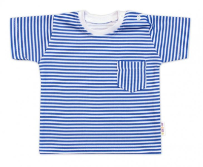Tričko s kapsičkou - krátký rukáv + kraťásky, 2D, bavlna, proužek/granát - 74 (6-9m)