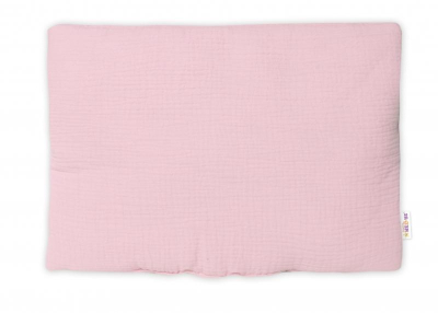Mušelínový polštářek s výplní 40 x 30 cm, Mini, růžový