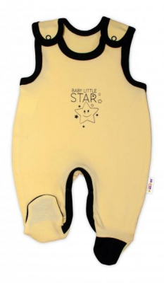 Kojenecké bavlněné dupačky Baby Little Star - žluté - 50 (0-1m)