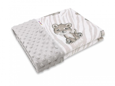 Bavlněná deka s Minky 100x75cm, ZOO - béžová
