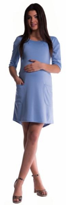 Těhotenské a kojící šaty - sv. modré - XL (42)
