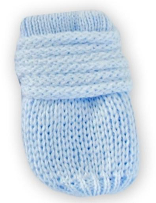 Zimní pletené kojenecké rukavičky - sv. modré, - 56-68 (0-6 m)