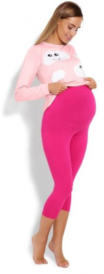 Těhotenské, kojící pyžamo 3/4 mráčky - růžové, vel. L/XL - L/XL