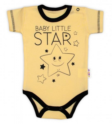 Body krátký rukáv Baby Little Star - žluté, vel. 80 - 80 (9-12m)