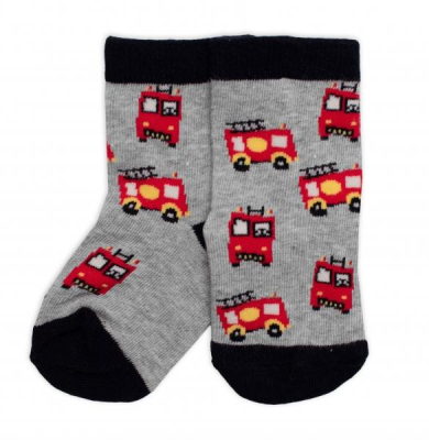 Dětské bavlněné ponožky Hasiči - šedé - 15-18