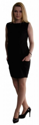 Těhotenské letní šaty s kapsami - černé - S (36)