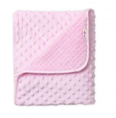 Dětská luxusní oboustranná deka s minky 80x90 cm, růžová, Baby Nellys