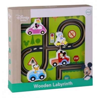 Disney dřevěný motorický labyrint Mickeyho svět, 30 x 30 x 3 cm