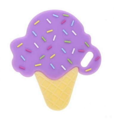 BocioLand Silikonové kousátko Zmrzlinka - fialová