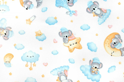 Povlečení do postýlky bavlna - Premium 2D sada, Dreams Koala - modré - 120x90