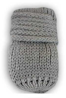 Kojenecké rukavičky pletené, zimní - sv. šedé, - 56-68 (0-6 m)