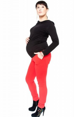 Těhotenské kalhoty - KALI červené - S (36)